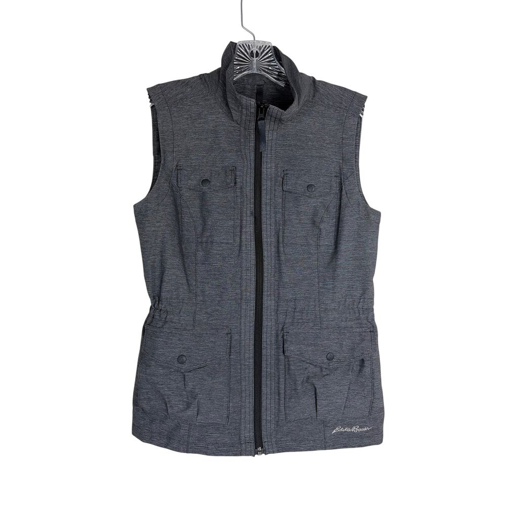 Eddie Bauer Travex Vest Womens XS Grey Fit Full Zip Utility Outdoor Gorpcore - Picture 1 of 8